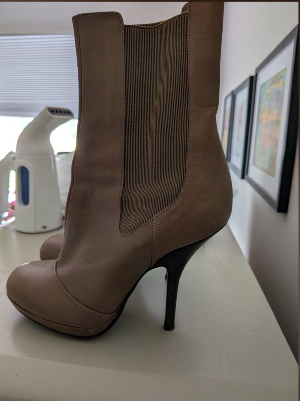 Dries Van Noten Tan Leather Platform Ankle Boots EU 37 US 6.5 As-Is Cobbler Craf